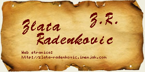 Zlata Radenković vizit kartica